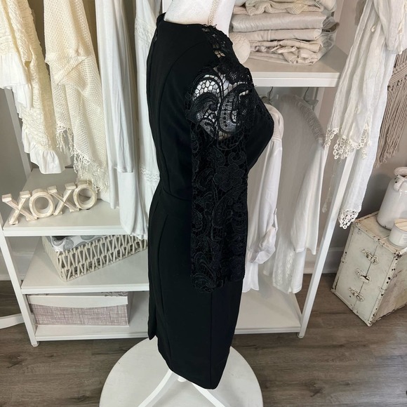 Eva Mendes New York & Co. Women's sz 2 Black Midi dress lace bodice #0967 - Picture 12 of 16
